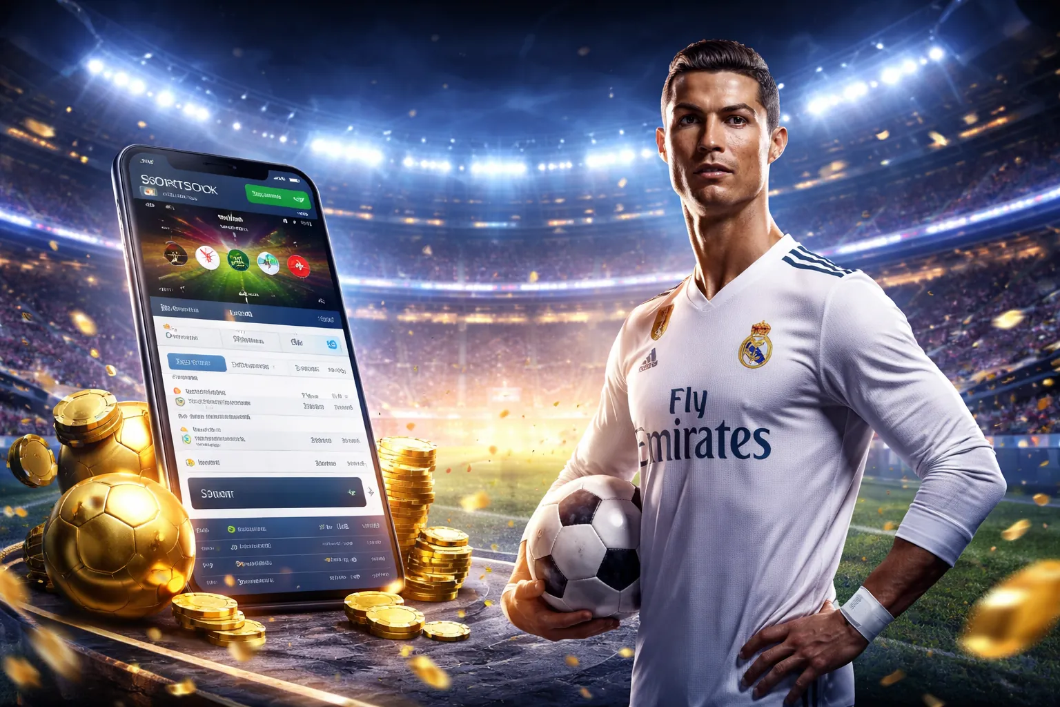 Sân vận động với các cầu thủ đang thi đấu, biểu tượng cho cá cược thể thao winnerclub